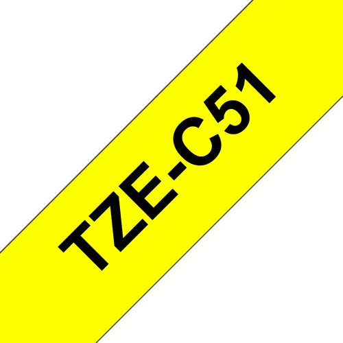Brother TZE-C51 taśmy do etykietowania Czarny na żółtym fluorescencyjnym