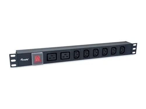 Equip 333316 rozdzielacz zasilania PDU 8 x gniazdo sieciowe 1U Czarny