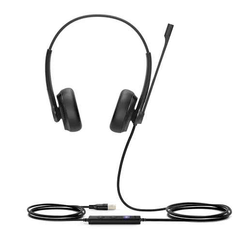 Yealink UH34 Dual Teams Headset Zestaw słuchawkowy Przewodowa Opaska na głowę Biuro/centrum telefoniczne USB Typu-A Czarny