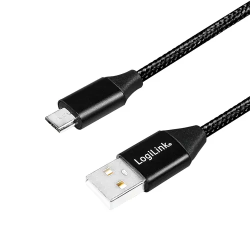 LogiLink CU0143 kabel USB USB 2.0 0,3 m USB A Micro-USB B 0,48 Gbit/s Czarny