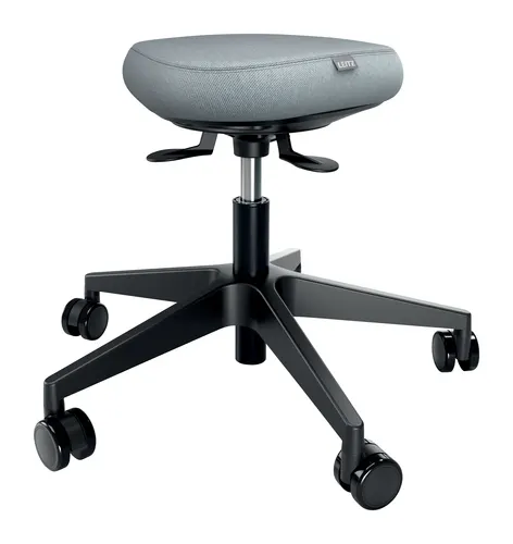 Leitz 65770095 krzesło siodłowe Obite siedzisko Szary Pianka Czarny Kółka Metal
