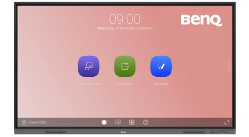 BenQ RE8603 Interaktywny płaski panel 2,18 m (86") LED 400 cd/m² 4K Ultra HD Czarny Ekran dotykowy Procesor wbudowany Android 11 18/7