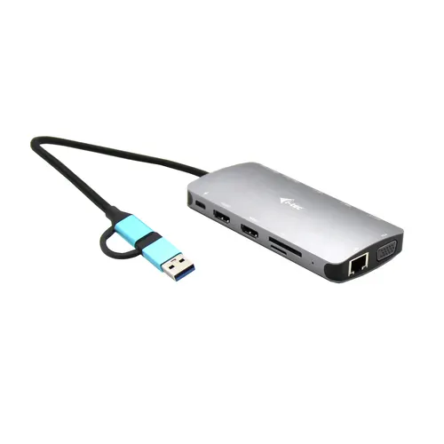 i-tec CANANOTDOCKPD stacja dokująca Przewodowa USB 3.2 Gen 1 (3.1 Gen 1) Type-A + Type-C Srebrny