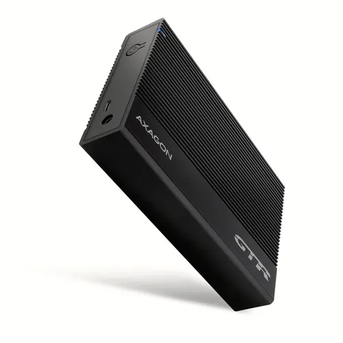 Axagon EE35-GTR USB-C 5Gbps - SATA 6G, 3.5 RIBBED box BLACK - USB Typ C Obudowa HDD Czarny 3.5"