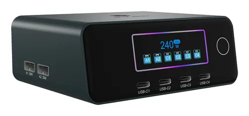 ICY BOX IB-PS2401 Uniwersalne Czarny Prąd przemienny Szybkie ładowanie Wewnętrzna