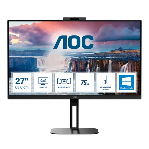 AOC V5 Q27V5CW/BK monitor komputerowy 68,6 cm (27") 2560 x 1440 px Quad HD LED Czarny