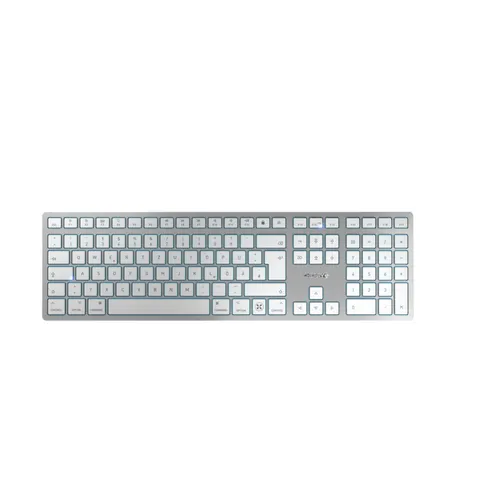 CHERRY KW 9100 SLIM FOR MAC klawiatura Uniwersalne USB + Bluetooth QWERTZ Niemiecki Srebrny