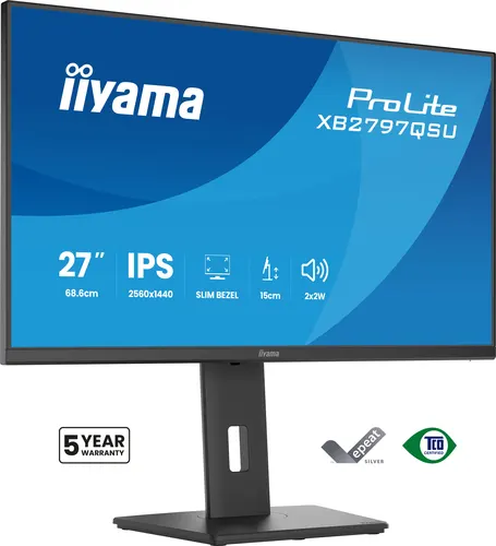 iiyama ProLite XB2797QSU-B1 monitor komputerowy 68,6 cm (27") 2560 x 1440 px Quad HD LED Czarny