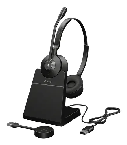 Jabra Engage 55 SE Zestaw słuchawkowy Bezprzewodowy Opaska na głowę Biuro/centrum telefoniczne Czarny, Stereo, Microsoft Teams, USB-A, ze stacją ładującą