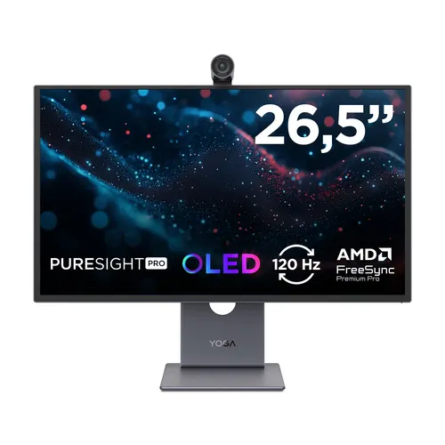 Lenovo Yoga Pro 27UD-10 monitor komputerowy 67,3 cm (26.5") 3840 x 2160 px 4K Ultra HD QD-OLED Czarny