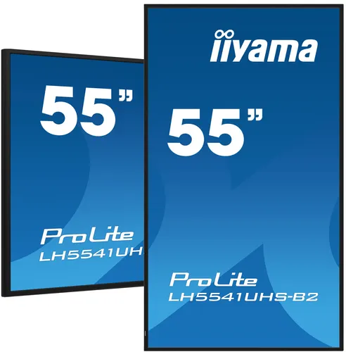 iiyama LH5541UHS-B2 signage display Kiosk 138,7 cm (54.6") LCD 500 cd/m² 4K Ultra HD Czarny Procesor wbudowany 24/7