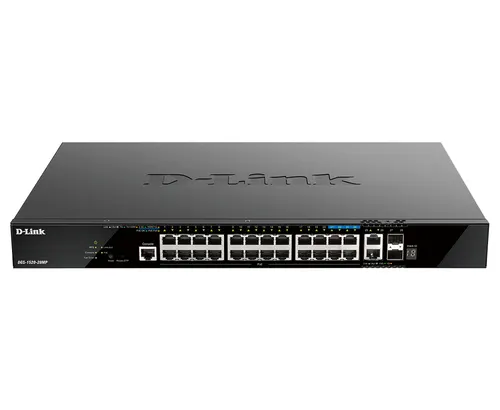 D-Link DGS-1520-28MP przełącznik sieciowy Zarządzany L3 Gigabit Ethernet (10/100/1000) Obsługa PoE 1U Czarny