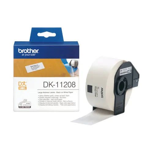 Brother DK-11208 taśmy do etykietowania Czarny na białym