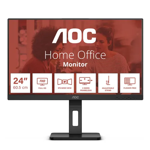 AOC E3 24E3QAF monitor komputerowy 60,5 cm (23.8") 1920 x 1080 px Full HD LCD Czarny