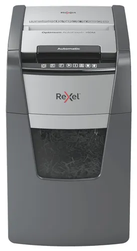 Rexel Optimum AutoFeed+ 150M niszczarka Rozdrabnianie mikro-cięte 55 dB 22 cm Czarny, Szary