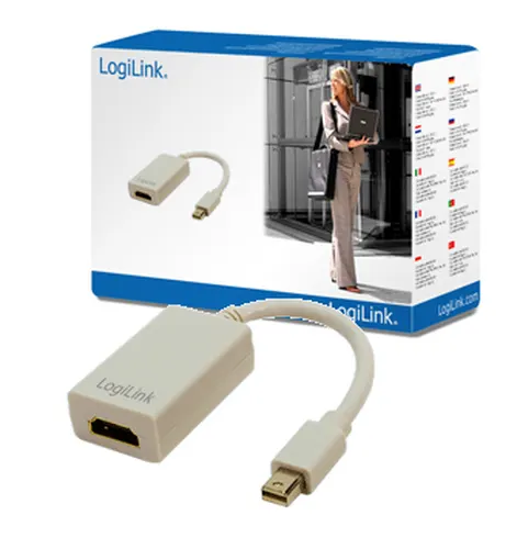 LogiLink Mini DisplayPort / HDMI Adapter 0,1 m HDMI Typu A (Standard) Szary