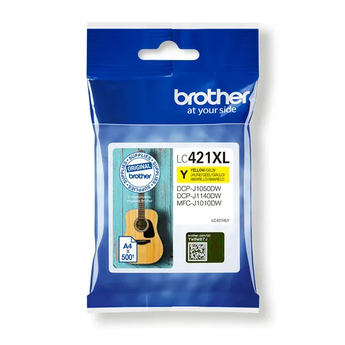 Brother LC-421XLY nabój z tuszem 1 szt. Oryginalny Wysoka (XL) wydajność Żółty