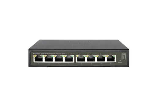 LevelOne GES-2108P przełącznik sieciowy Zarządzany L2 Gigabit Ethernet (10/100/1000) Obsługa PoE Czarny