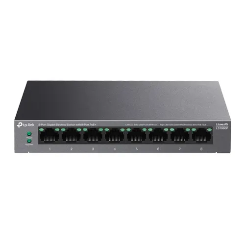 TP-Link LiteWave LS108GP przełącznik sieciowy Nie zarządzany Gigabit Ethernet (10/100/1000) Obsługa PoE Czarny