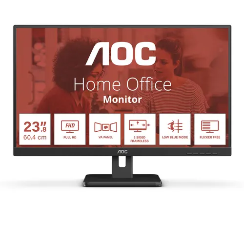 AOC 24E3UM monitor komputerowy 61 cm (24") 1920 x 1080 px Full HD Czarny