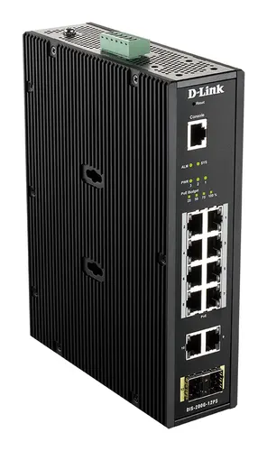 D-Link DIS-200G-12PS przełącznik sieciowy Zarządzany L2 Gigabit Ethernet (10/100/1000) Obsługa PoE Czarny