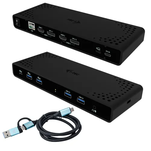 i-tec CADUA4KDOCKPDB stacja dokująca Przewodowa USB 3.2 Gen 1 (3.1 Gen 1) Type-C Czarny