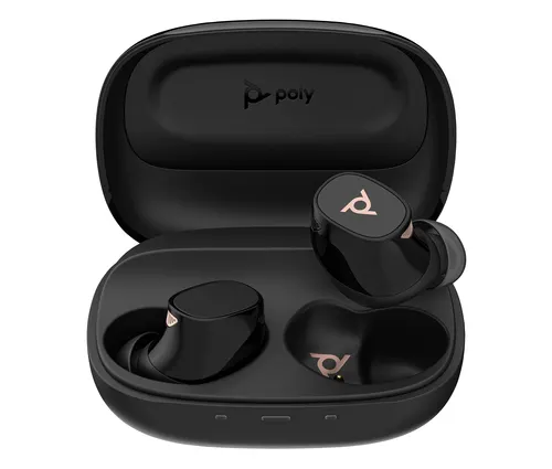 HP Poly Czarne słuchawki douszne Poly Voyager Free 20 + podstawowe etui z ładowarką