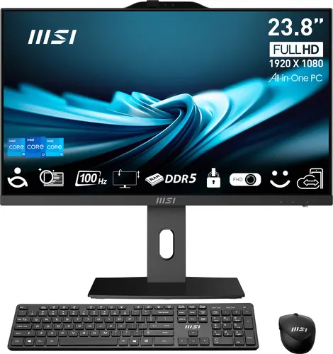 MSI Pro AP242P 14M-649XEU Intel® Core™ i5 i5-14400 60,5 cm (23.8") 1920 x 1080 px All-in-One PC 16 GB DDR5-SDRAM 512 GB SSD Wi-Fi 6E (802.11ax) Czarny
