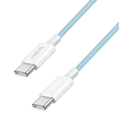 LogiLink CU0349 kabel USB USB 2.0 0,5 m USB C 0,48 Gbit/s 60 W Niebieski