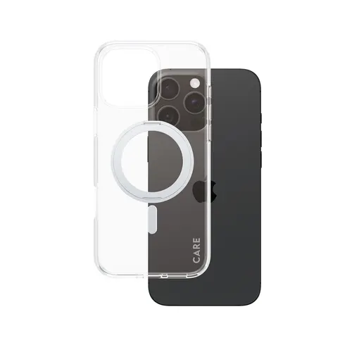 PanzerGlass CARE™ by ® Case Transparent w. Silver Kickstand & MagSafe iPhone 16 Pro Max pokrowiec na telefon komórkowy Przezroczysty