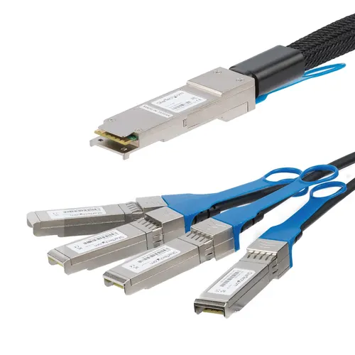 StarTech.com QSFP4SFP10C5 kabel InfiniBand / światłowodowy 5 m QSFP+ 4x SFP+ Czarny