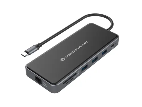 Conceptronic DONN15G stacja dokująca Przewodowa USB 3.2 Gen 1 (3.1 Gen 1) Type-C Szary
