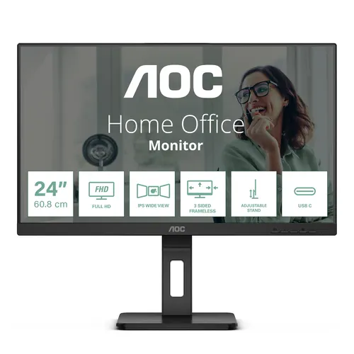 AOC 24P3CV monitor komputerowy 60,5 cm (23.8") 1920 x 1080 px Full HD LED Czarny