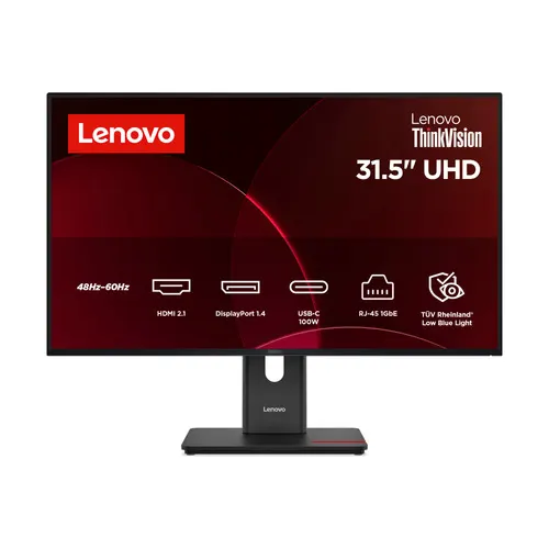 Lenovo ThinkVision T32UD-40 monitor komputerowy 80 cm (31.5") 3840 x 2160 px 4K Ultra HD LCD Czarny, bez kamery