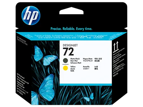 HP Głowica drukująca 72 DesignJet: czarny matowy i żółty