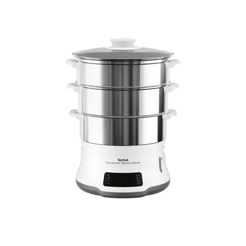 Tefal Convenient Series Deluxe VC502D szybkowar parowy 3 kosz. Blat 900 W Stal nierdzewna, Biały