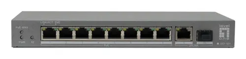 LevelOne GEP-1011 przełącznik sieciowy Nie zarządzany L2 Gigabit Ethernet (10/100/1000) Obsługa PoE Montaż na biurku/ścianie Szary