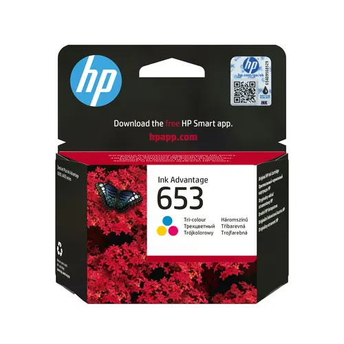 HP Oryginalny trójkolorowy wkład atramentowy 653 Advantage, trójkolorowy (200 stron)