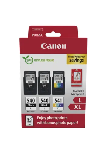 Canon 5224B015 nabój z tuszem 3 szt. Oryginalny Czarny, Cyjan, Purpurowy, Żółty