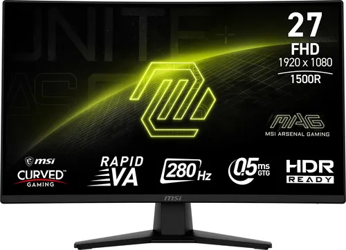 MSI MAG 274CXF monitor komputerowy 68,6 cm (27") 1920 x 1080 px Full HD Czarny