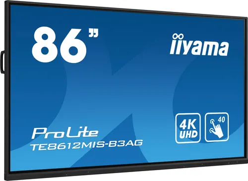iiyama TE8612MIS-B3AG signage display Kiosk 2,17 m (85.6") LCD Wi-Fi 400 cd/m² 4K Ultra HD Czarny Ekran dotykowy Procesor wbudowany Android 11 24/7