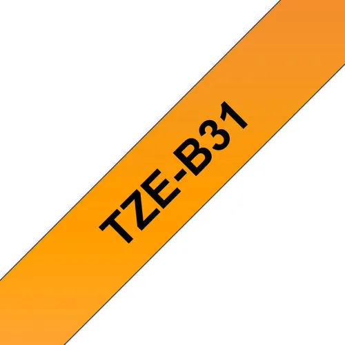 Brother TZE-B31 taśmy do etykietowania Czarny na pomarańczowym fluorescencyjnym