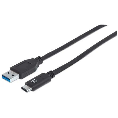 Manhattan 353373 kabel USB USB 3.2 Gen 2 (3.1 Gen 2) 1 m USB A USB C 10 Gbit/s Czarny