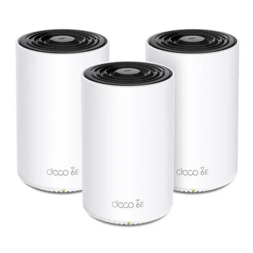 TP-Link Deco XE75 Trójpasmowy (2,4 GHz / 5 GHz / 6 GHz) Wi-Fi 6E (802.11ax) Biały 3 Wewnętrzny, 3 szt.