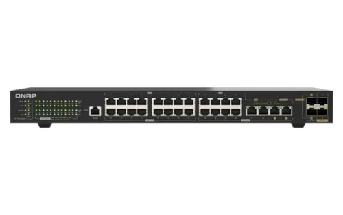 QNAP QSW-M2130P-2C2S26T przełącznik sieciowy Zarządzany L2 2.5G Ethernet (100/1000/2500) Obsługa PoE 1U Czarny
