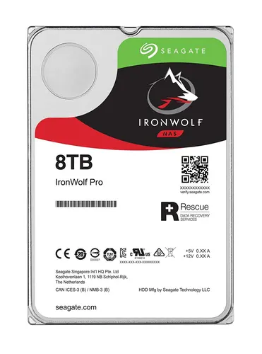Seagate IronWolf Pro ST8000NE001 dysk twardy 8 TB 7200 RPM 256 MB 3.5" SATA III