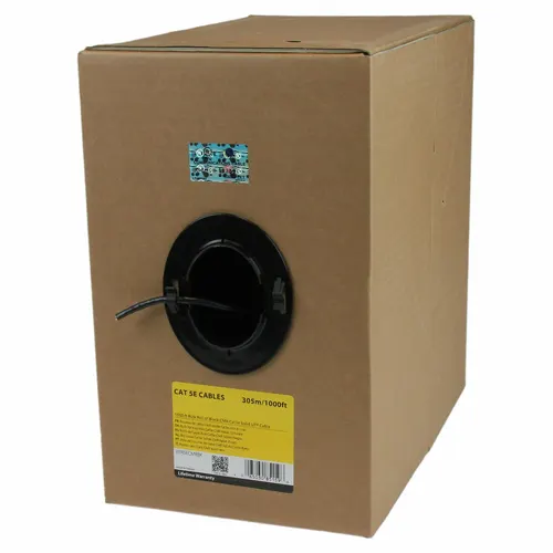 StarTech.com WIR5ECMRBK kabel sieciowy Czarny 304,9 m Cat5e U/UTP (UTP)