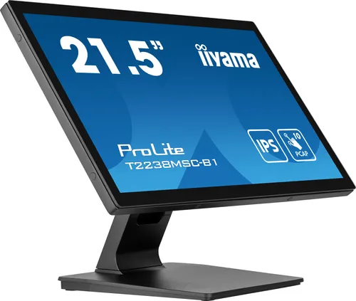 iiyama ProLite T2238MSC-B1 monitor komputerowy 54,6 cm (21.5") 1920 x 1080 px Full HD LED Ekran dotykowy Czarny