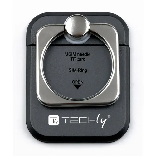 Techly I-SMART-RINGB uchwyt Telefon komórkowy/Smartfon Czarny