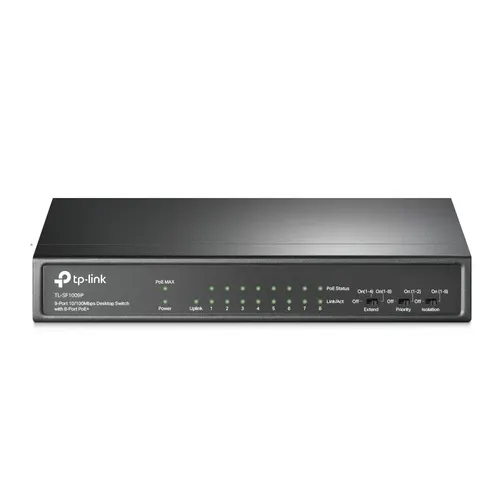 TP-Link TL-SF1009P przełącznik sieciowy Nie zarządzany Fast Ethernet (10/100) Obsługa PoE Czarny